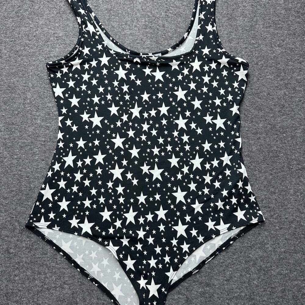 Sunro Black and White Star Print‎ Bodysuit